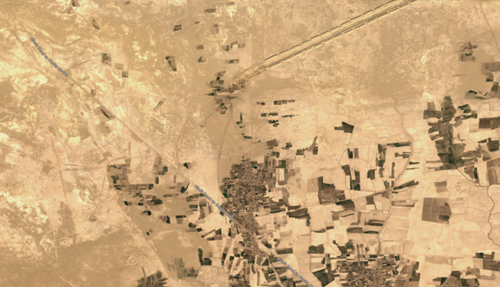 Снимок спутника Sentinel-2 за 23 февраля 2024 г. – возобновление строительства канала Кош-Тепа