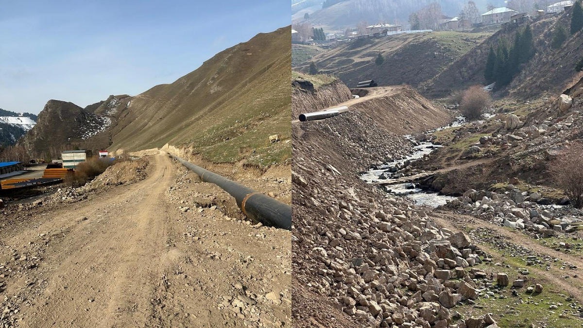 Жители Ак-Тюза блокируют строительство ГЭС на севере Кыргызстана